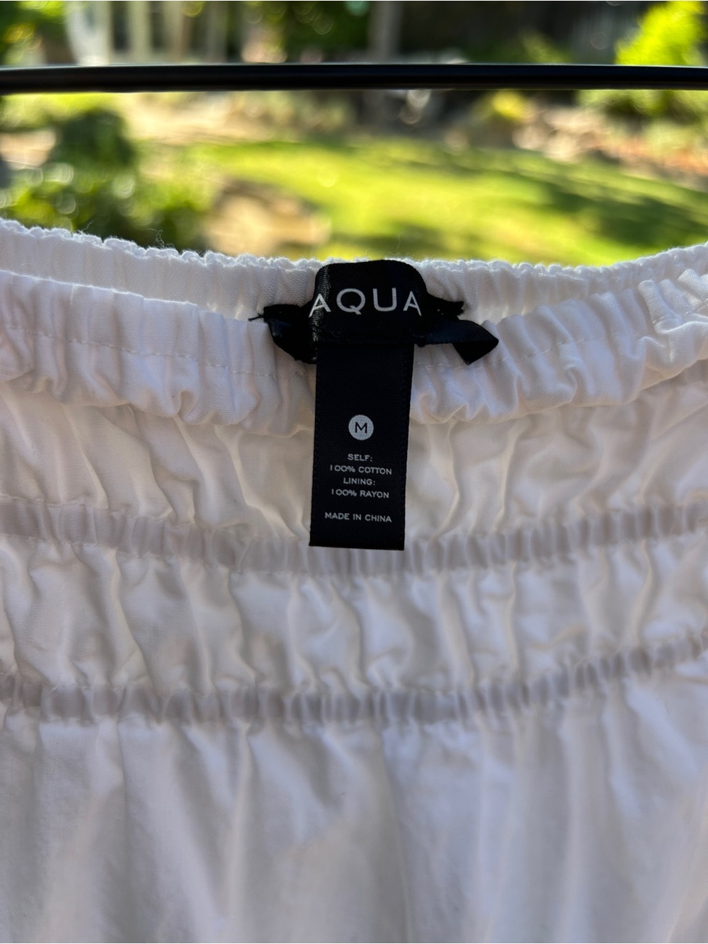 Aqua White Tiered Midi Skirt with Smocked Waist - Picture 4 of 4